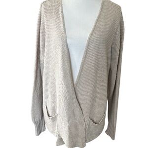 Eileen Fisher Cream Open-Front Cardigan